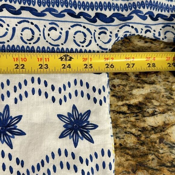 For Cynthia Dolman 3/4 Sleeve Linen Blend Printed Top Blouse Size M - Picture 8 of 9